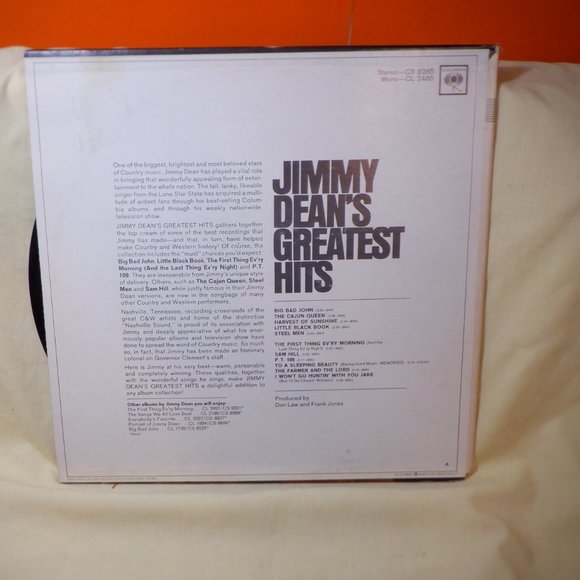 ~~~ JIMMY DEAN ~~~ Jimmy Dean's Greatest Hits - Picture 2 of 2
